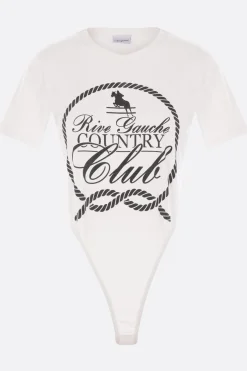 Women VAQUERA Country Club print cotton jersey bodysuit
