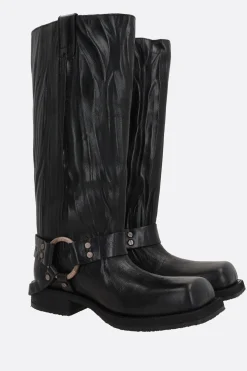 Women ACNE STUDIOS crinkled leather boots