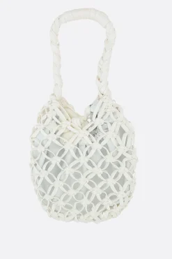 Women COMME DES GARÇONS COMME des GARÇONS crochet eco-leather handbag