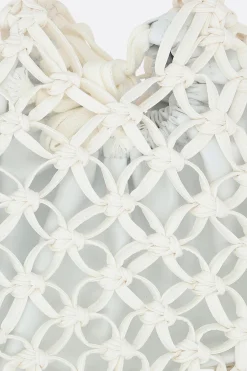 Women COMME DES GARÇONS COMME des GARÇONS crochet eco-leather handbag