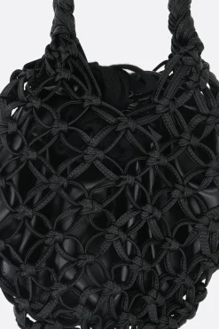 Women COMME DES GARÇONS COMME des GARÇONS crochet eco-leather handbag