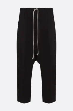 RICK OWENS cropped cotton trousers with drawstring