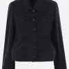 Women MELITTA BAUMEISTER cropped denim jacket with belts