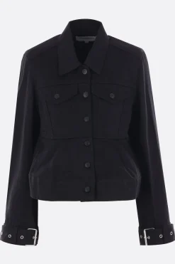 Women MELITTA BAUMEISTER cropped denim jacket with belts