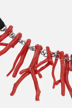 Women MARIA CALDERARA crêpe necklace with resin corals
