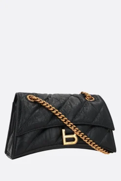 Women BALENCIAGA Crush small quilted leather chain bag