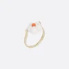 Women ALIITA Daisy White ring in yellow and coral