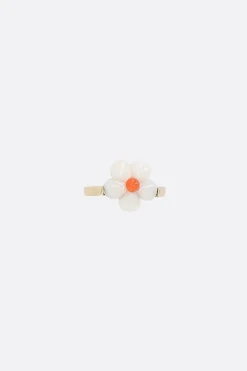 Women ALIITA Daisy White ring in yellow and coral