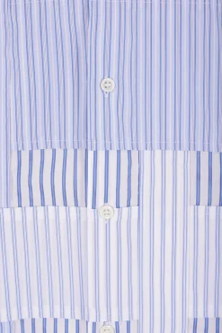 COMME DES GARÇONS SHIRT deconstructed shirt in patchwork poplin