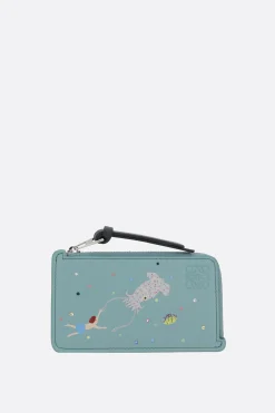 Women LOEWE Deep Sea nappa zipped card case