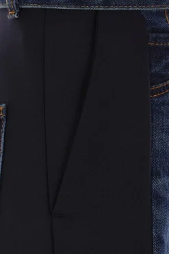 Women SACAI denim and cady trousers with belt