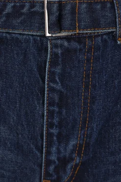 Women SACAI denim and cady trousers with belt