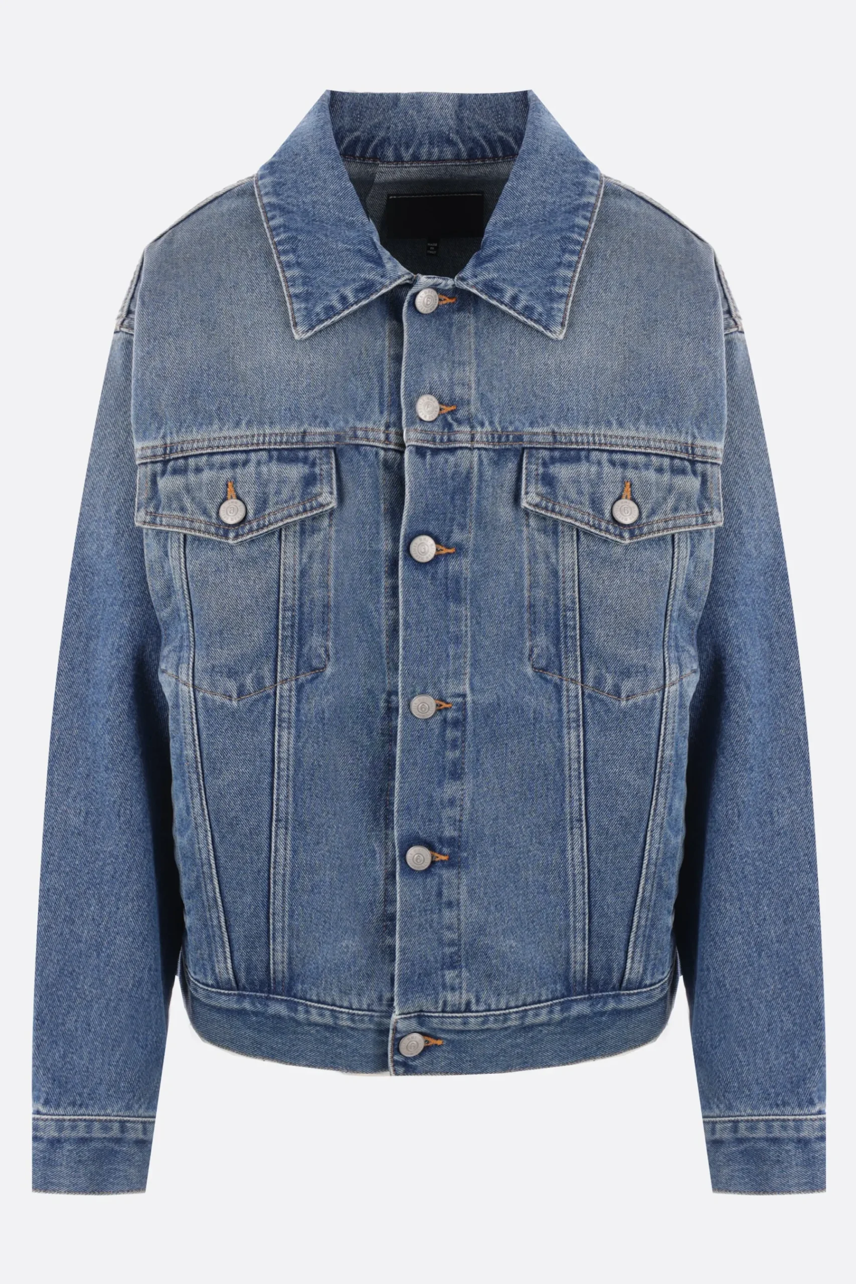 Women MM6 denim jacket with cut-out details