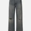 Women MM6 denim jeans with inverted pleats