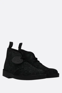 Women CLARKS X 10 CORSO COMO Desert graphic printed nubuk booties