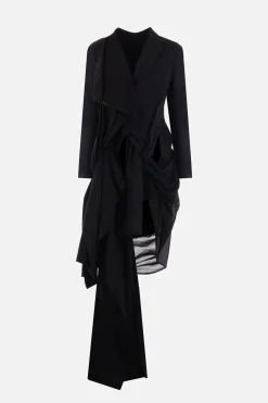 Women YOHJI YAMAMOTO Disentanglement Puzzle gabardine and voile jacket