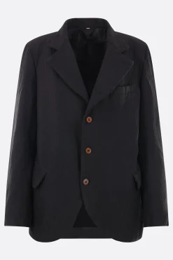 Women COMME DES GARÇONS double-breasted technical fabric jacket with internal inserts