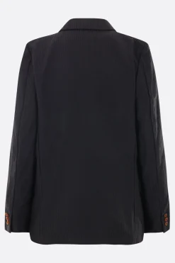Women COMME DES GARÇONS double-breasted technical fabric jacket with internal inserts
