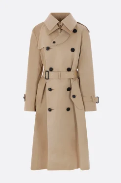 Women SACAI double-breasted trench coat in gabardine