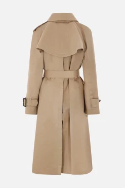 Women SACAI double-breasted trench coat in gabardine