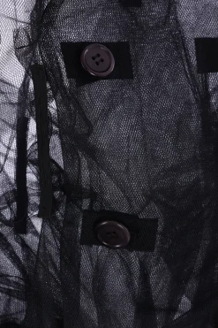 Women TAO COMME DES GARÇONS double-breasted trench in tulle with a wool collar