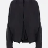 Women YEHUAFAN double-layered bomber jacket in silk and poplin