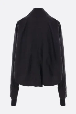 Women YEHUAFAN double-layered bomber jacket in silk and poplin