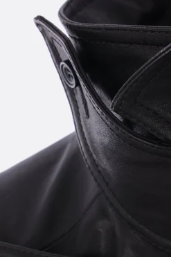 Women YEHUAFAN double-layered jacket in leather and knit