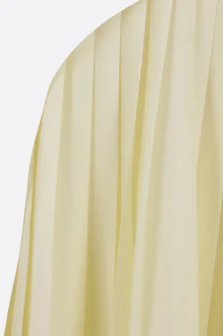 Women PLAN C drill midi skirt with pleated insert