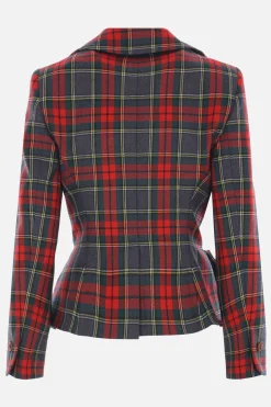 Women VIVIENNE WESTWOOD Drunken single-breasted jacket in tartan wool