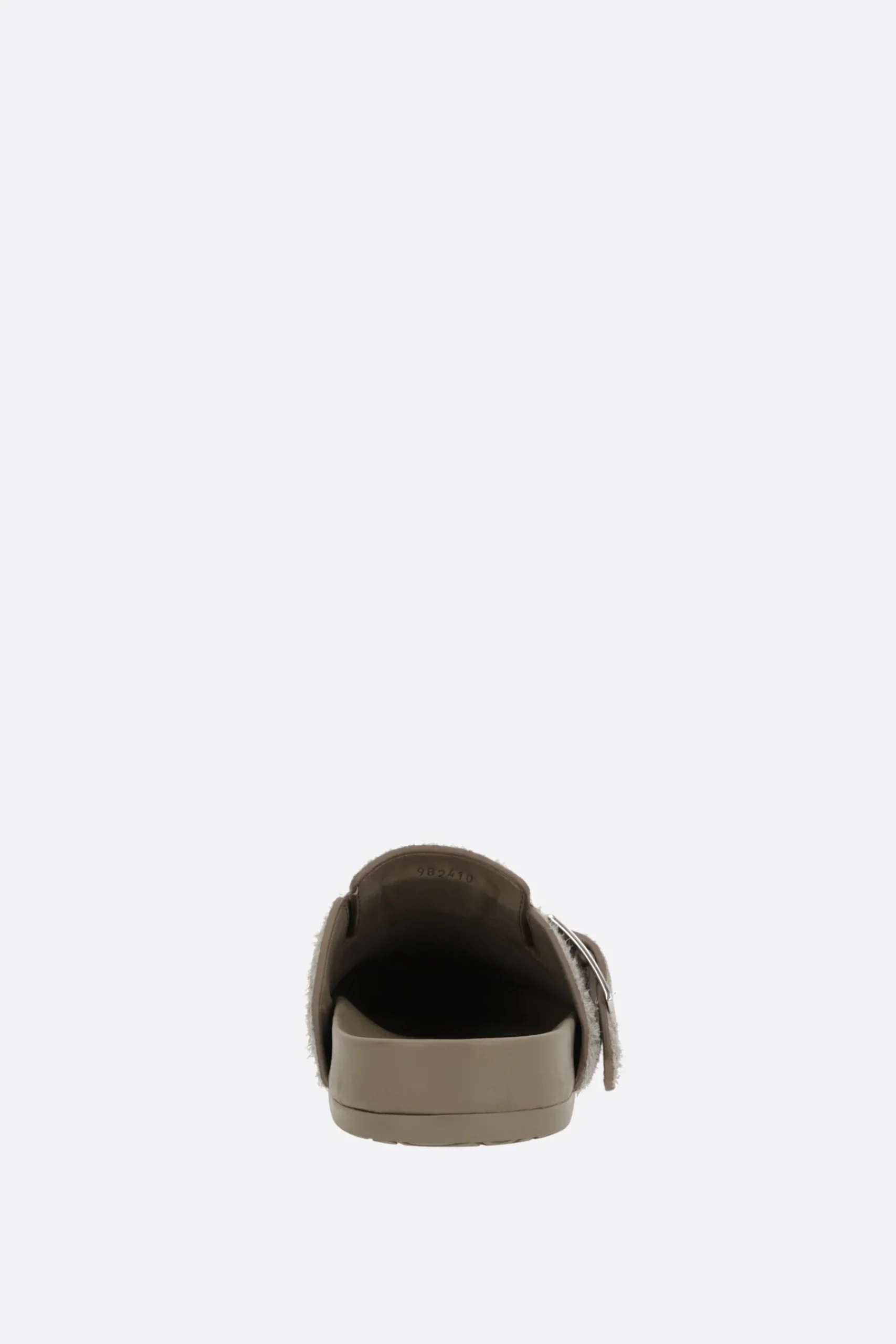 Women LOEWE Ease buckle flat mules in brushed suede