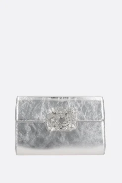 Women ROGER VIVIER Efflorescence mini clutch in laminated nappa