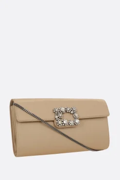 Women ROGER VIVIER Efflorescence satin clutch