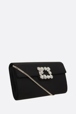 Women ROGER VIVIER Efflorescence satin clutch