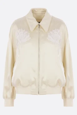 Women JIL SANDER embroidered duchesse bomber jacket