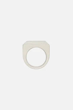 Women RICK OWENS Etched Beveled brass ring