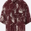 Women SACAI floral print cotton-blend cropped shirt