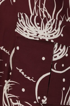 Women SACAI floral print cotton-blend cropped shirt