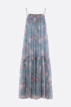 Women CHLOÉ floral print silk sleeveless dress