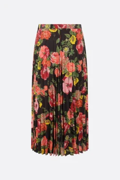 Women JUNYA WATANABE floral print wool blend pleated skirt