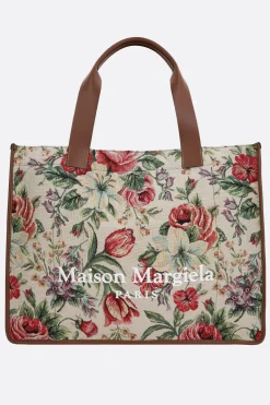 Women MAISON MARGIELA floral tapestry fabric large tote bag