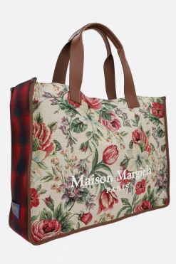 Women MAISON MARGIELA floral tapestry fabric large tote bag