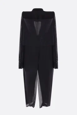 Women RICK OWENS Fogpocket Neue coat in chiffon and tulle