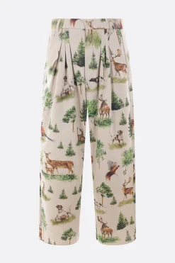 BLESS Forest Animals print canvas trousers