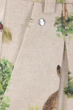 BLESS Forest Animals print canvas trousers