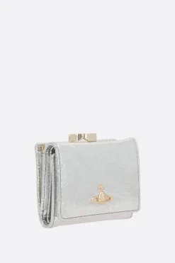 Women VIVIENNE WESTWOOD Frame small wallet in crinkled laminated leather