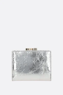 Women VIVIENNE WESTWOOD Frame small wallet in crinkled laminated leather