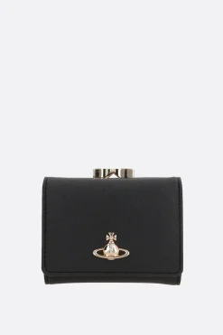 Women VIVIENNE WESTWOOD Frame small wallet in saffiano faux leather