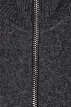 THOM BROWNE full-zip cardigan in wool fleece