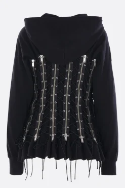 Women UNDERCOVER full-zip hoodie in jersey with laces